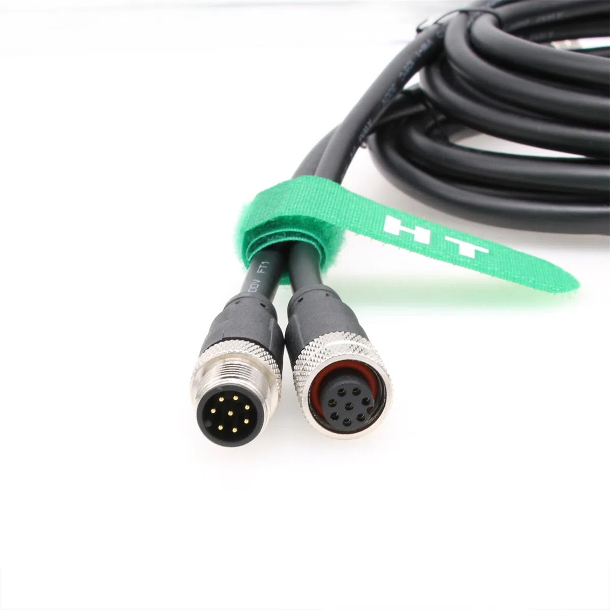 HangTon Cable M12 A codificado de 8 pines hembra a macho de 8 pines para cámara de sensor Cognex actuador industrial Profibus Automation 3M
