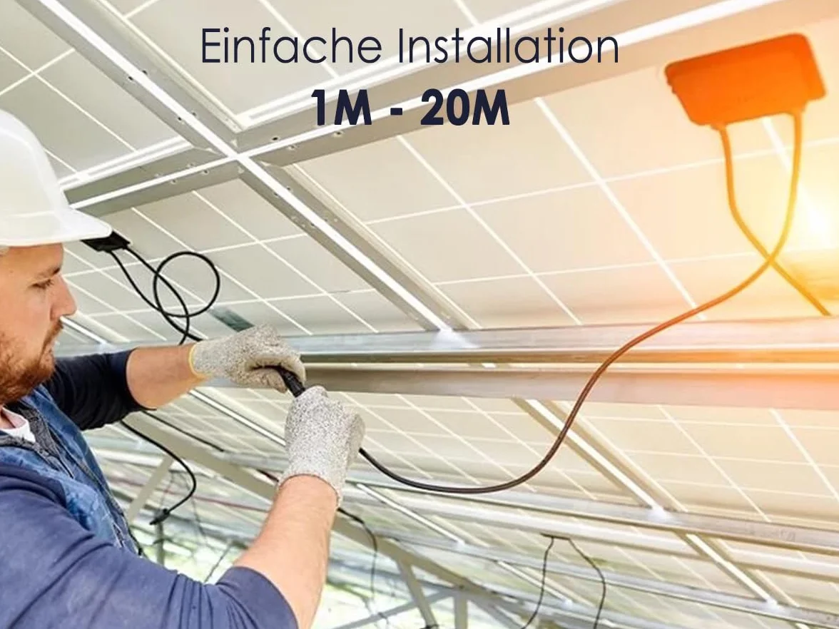 enjoy solar cable de conexión profesional de 6mm² cable de conexión del módulo solar al regulador de carga solar 3m