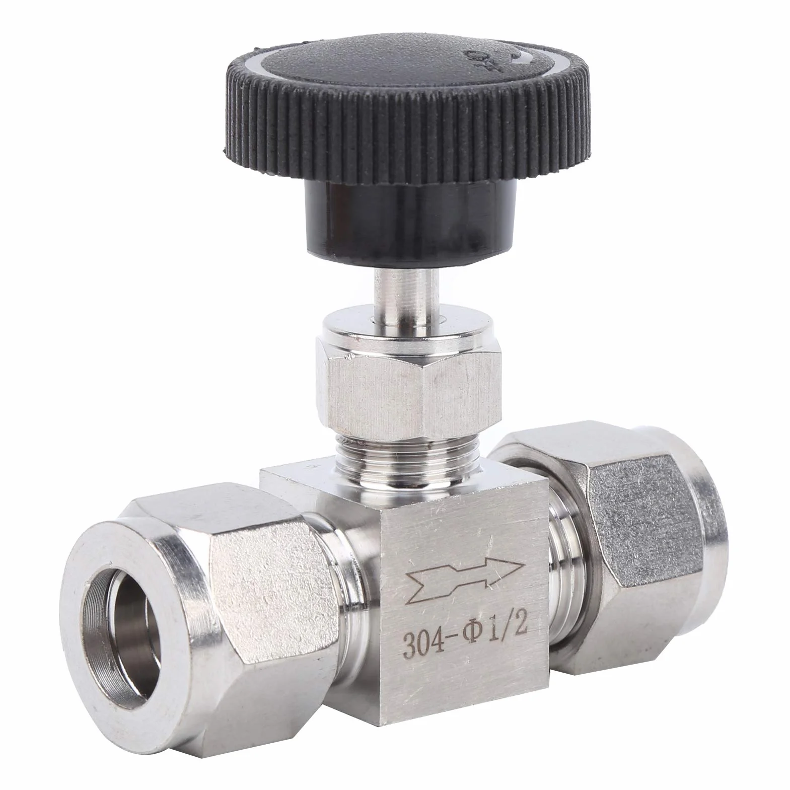 Válvula de Aguja de Alta Presión para Agua, Gas y Líquido - Control de Acero Inoxidable 304 (Ф1/2)