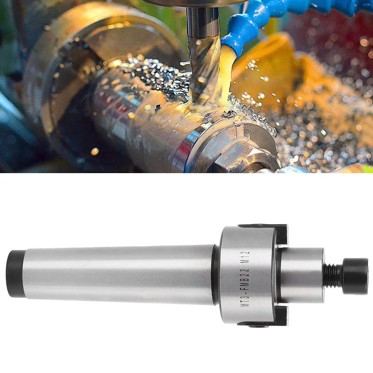 MT3-FMB22-M12 Portabrocas de pinza cónica, Portaherramientas CNC Herramientas de fresado, Adaptador de mandril frontal de acero de alto carbono Fresa frontal, para fresadora