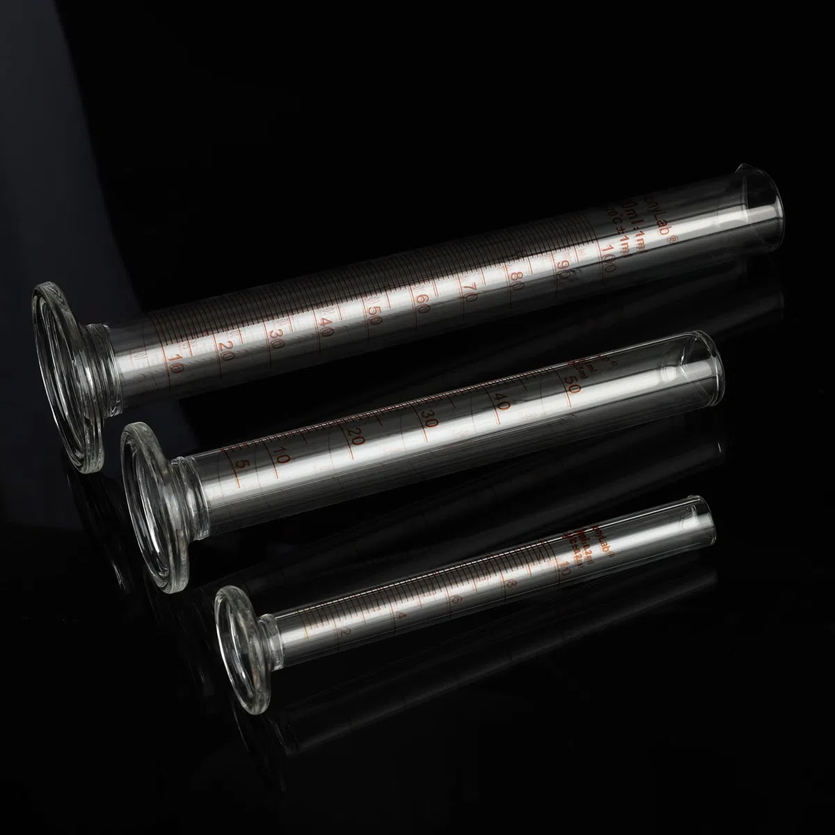 stonylab Cilindro de Medición Graduado, 10 ml / 50 ml / 100 ml Juego de Cilindros Graduados de Vidrio de Borosilicato de Paredes Gruesas Cristalería de Laboratorio