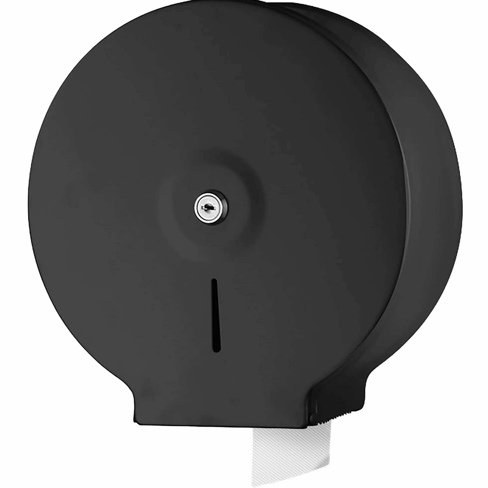 NICEME Dispensador de Toallas de Papel – Acero Inoxidable Toallero con Cerradura – Dispensadores de Papel higiénico – Toallero con Material de Montaje – Diámetro 255mm, Mandril 40mm, Negro