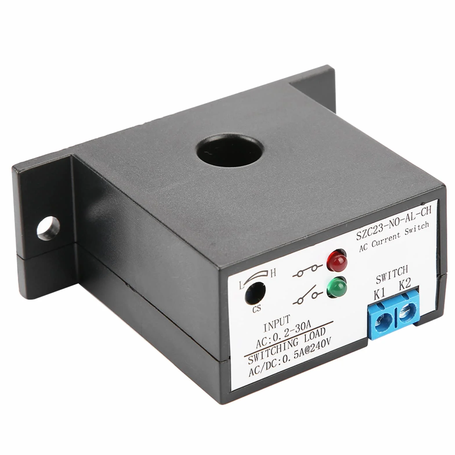 Interruptor de detección de corriente AC 0.2-30A Ajustable Normalmente abierto Interruptor de detección de corriente