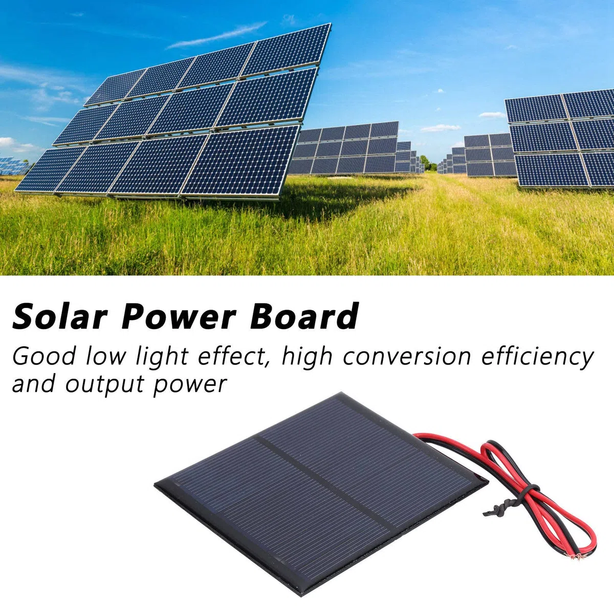 5Pcs Mini Panel Solar 90 * 80mm, DC5.5V 160mA Panel Solar Epoxi Módulo de Tablero de Energía Solar con 30cm Cable Rojo y Negro