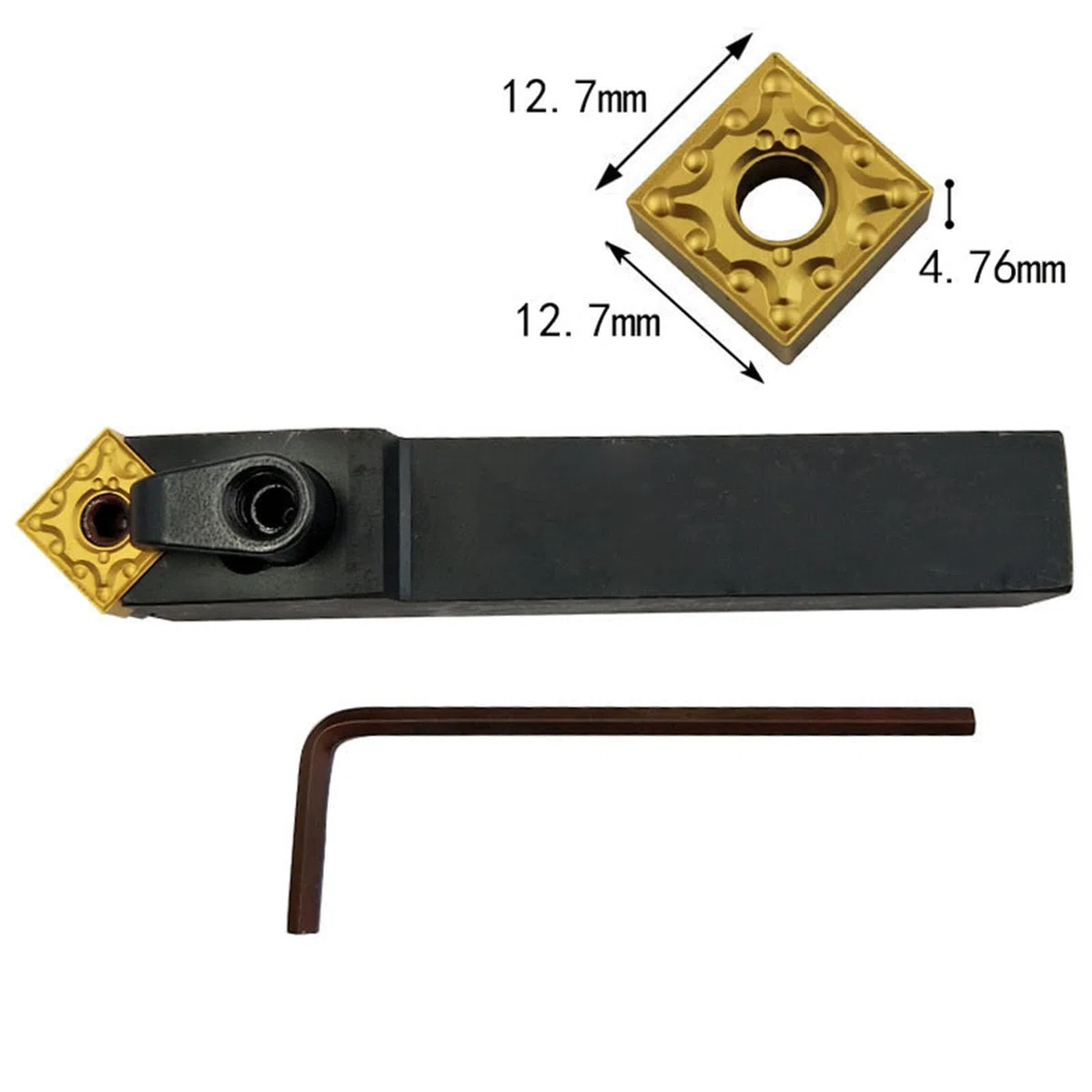 5/8" Barra de mandrinado para herramientas de torneado MSDNN1616H12 Portaherramientas de torneado externo de torno y 10 piezas SNMG120404-MA/ SNMG432 de inserto de carburo