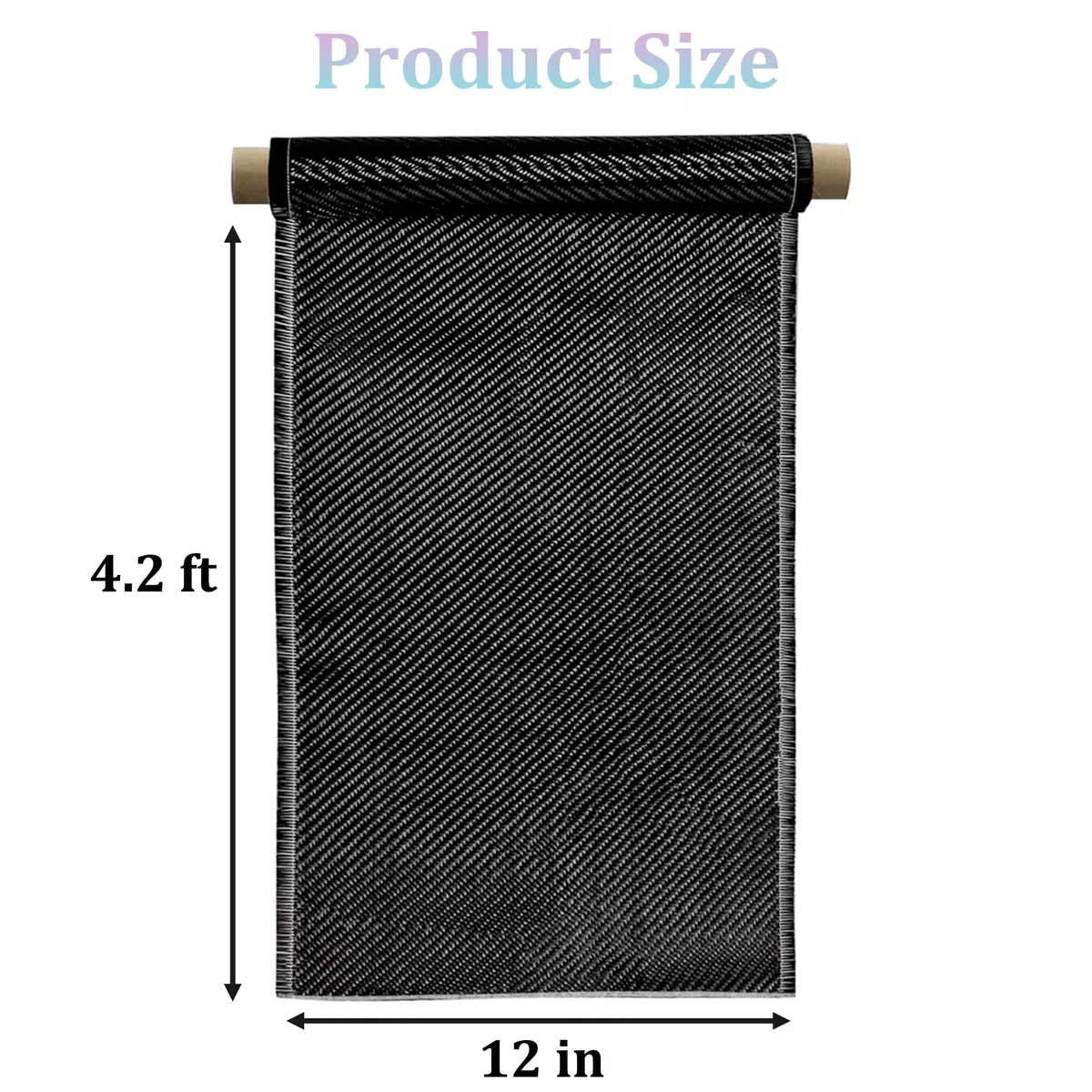 Rollo de tela de fibra de carbono de 4 pies x 12 pulgadas, tejido de sarga 3K, tela de fibra de carbono negra de 200 g/m² para refuerzo, bricolaje de automóviles, proyectos marinos y RC