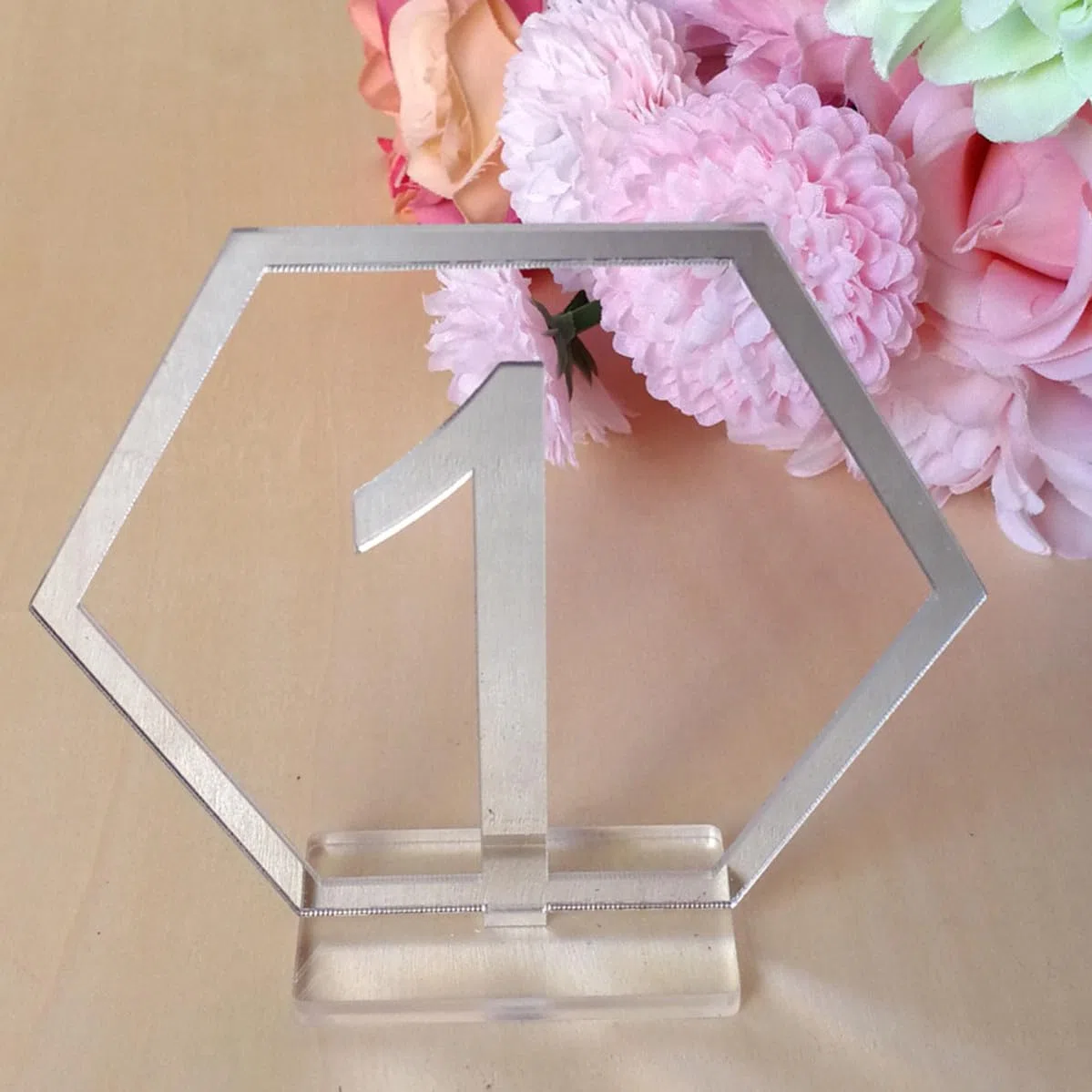 ULTECHNOVO Números de Mesa de Boda Acrílico Espejo Plata del 1 al 20 Soporte, Decoración Elegante para Bodas y Eventos, Material Resistente y Diseño Moderno