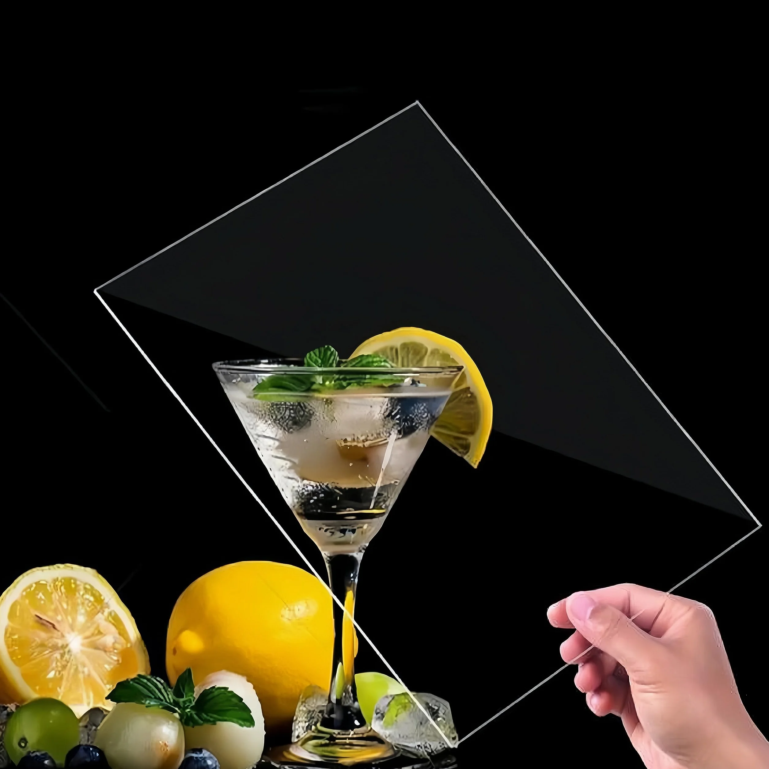 Paquete de 2 hojas acrílicas transparentes de 58 cm x 43 cm, lámina acrílica de plexiglás transparente de 3 mm de grosor, paneles de plexiglás transparente para decoración, exhibición, marco de fotos