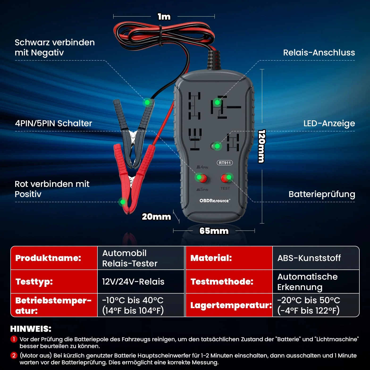 Comprobador De Relés, 12V/24V Herramienta De Diagnóstico De Relé De Coche, Probador De Retransmisión, Para Reparación Automática, Herramienta De Diagnóstico De Relé De Coche