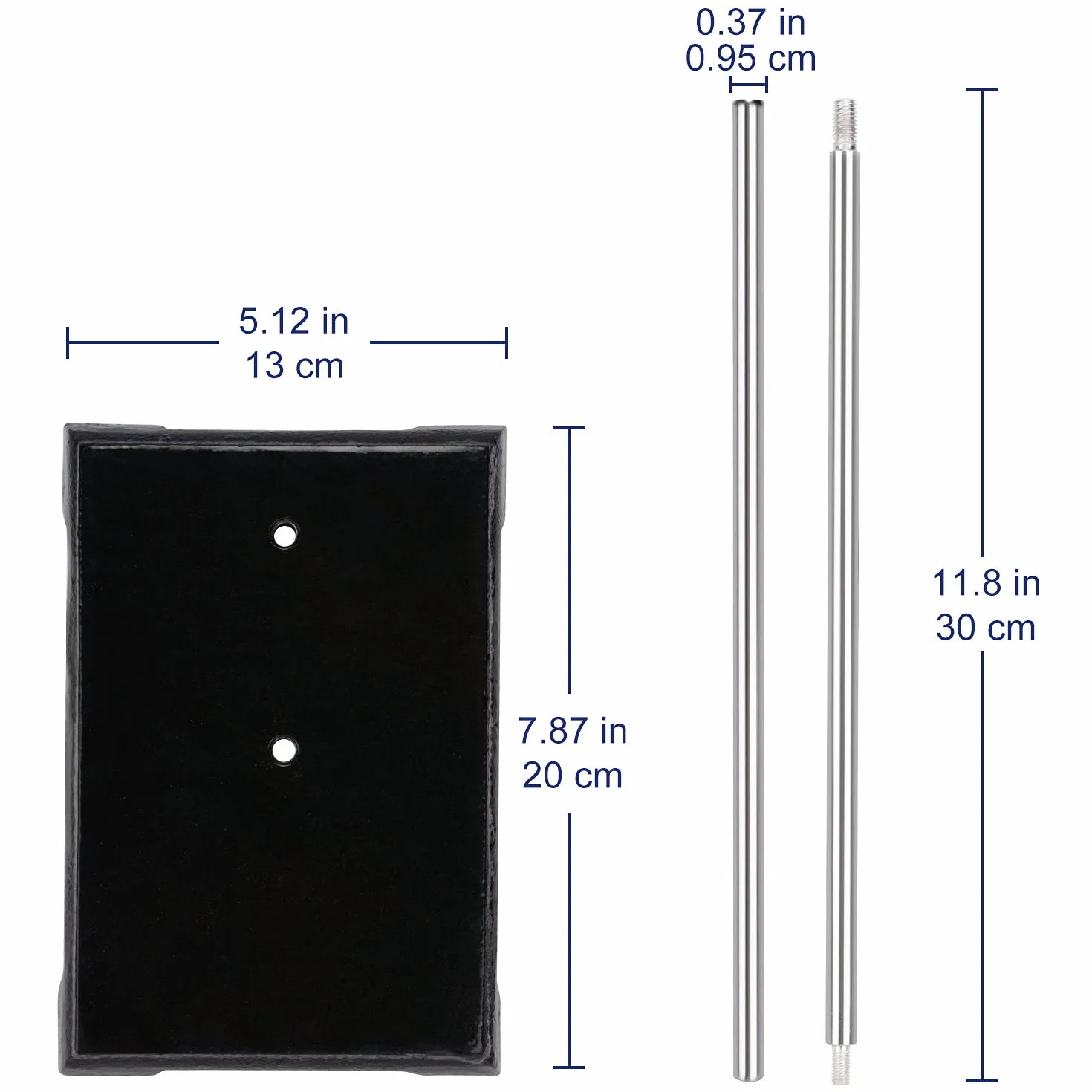 Labasics Soporte Laboratorio, 200 x 130 mm Soporte de Anillo de Soporte de Hierro Fundido con Varilla de 580 mm para Uso en Laboratorio