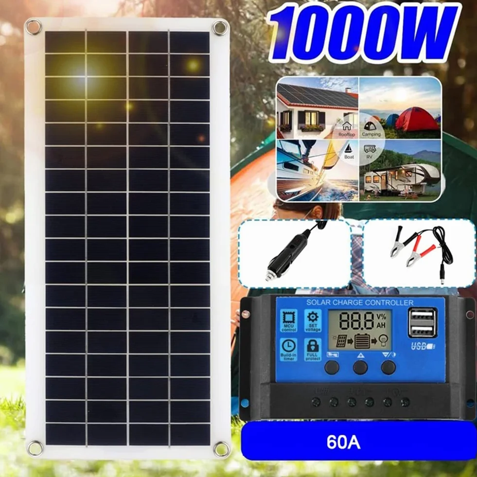 1000 W Solar Panel 12-18 V Solar Cell Panel para Phone RV Car MP3 PAD Charger Outdoor Battery Supply B