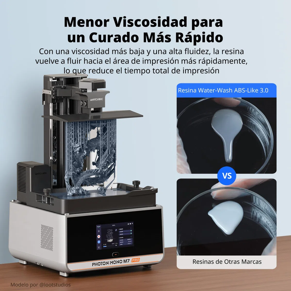 ANYCUBIC Water-Wash ABS-Like 3.0 Resina 3D, Resina Impresoras 3D lavable con Agua, Alta Resistencia y Precisión, Baja Tasa de Contracción, Compatible con Todas las Impresoras 3D Resina LCD(Gris, 1kg)