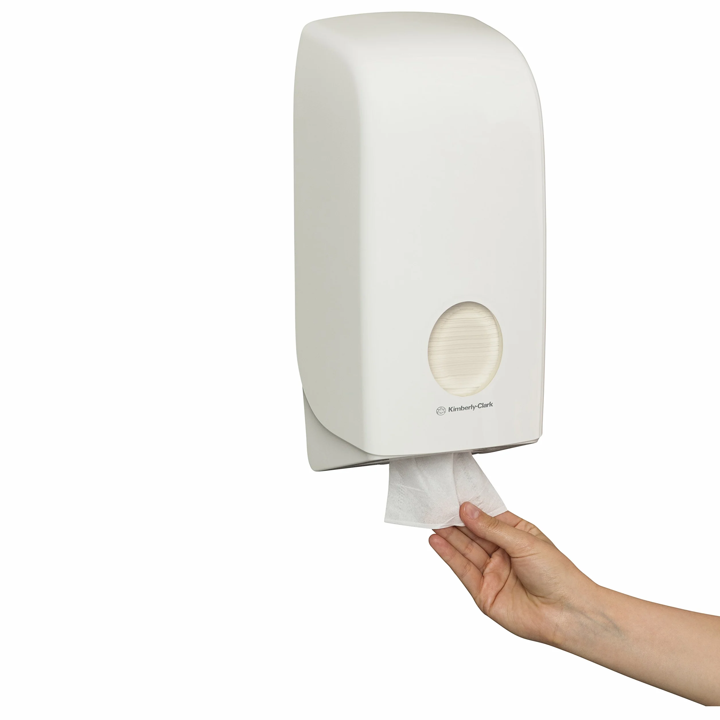 Aquarius Dispensador de papel higiénico plegado 6946 - 1 dispensador de papel higiénico blanco de una hoja