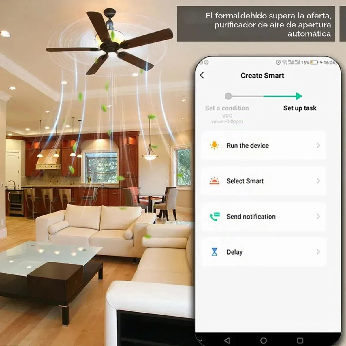 Monitor inteligente de calidad del aire: medidor de calidad del aire interior por WiFi detecta CH2O, CO2, VOC, temperatura y humedad, control por aplicación, termómetro y monitor de humedad para la