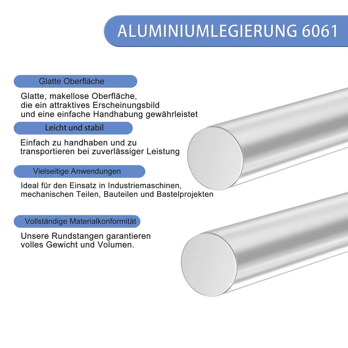 Barras de aluminio de 25 mm x 254 mm