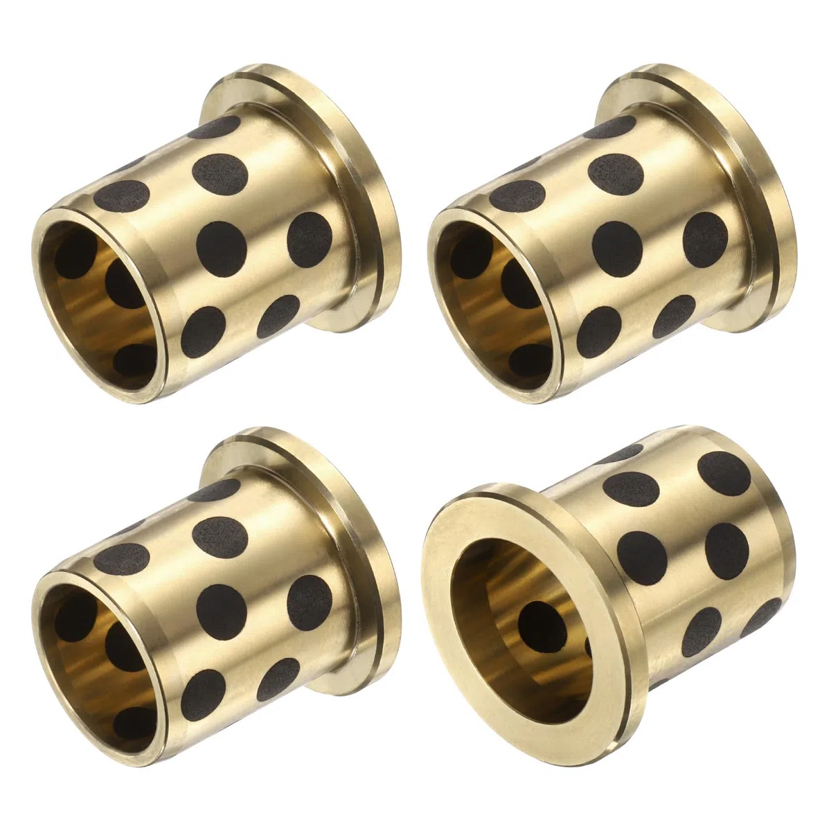 QUARKZMAN 4 Piezas de Cojinetes de Manga Bridada 16mm de Diámetro X 20mm de Diámetro Exterior X 25mm de Altura, Cojinetes de Manga de Bronce Grafito Envueltos Sin Aceite