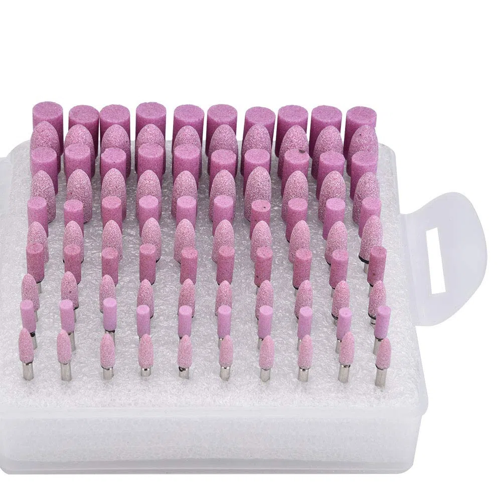 Ftvogue Abrasivo Montado Piedra de Pulido Pulido Ruedas Bits Set Accesorio Para Amoladora Herramientas Rotativas 3 Mm VáStago(Pink)
