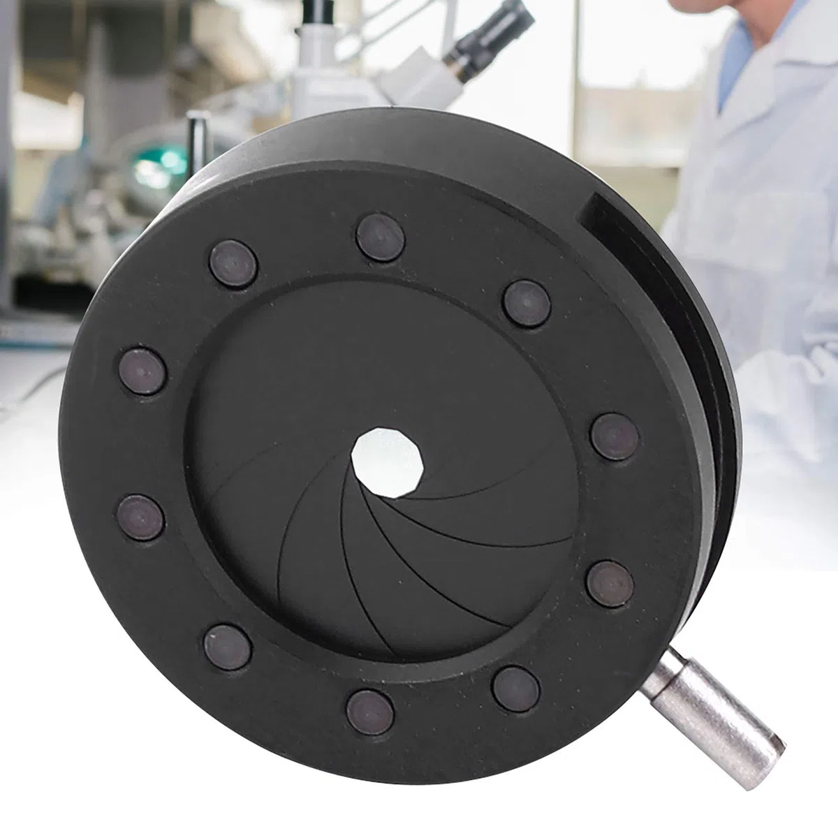 Diafragma Ajustable para Microscopio SK12, Adaptador de Lente Óptica Compatible con Objetivos Estándar