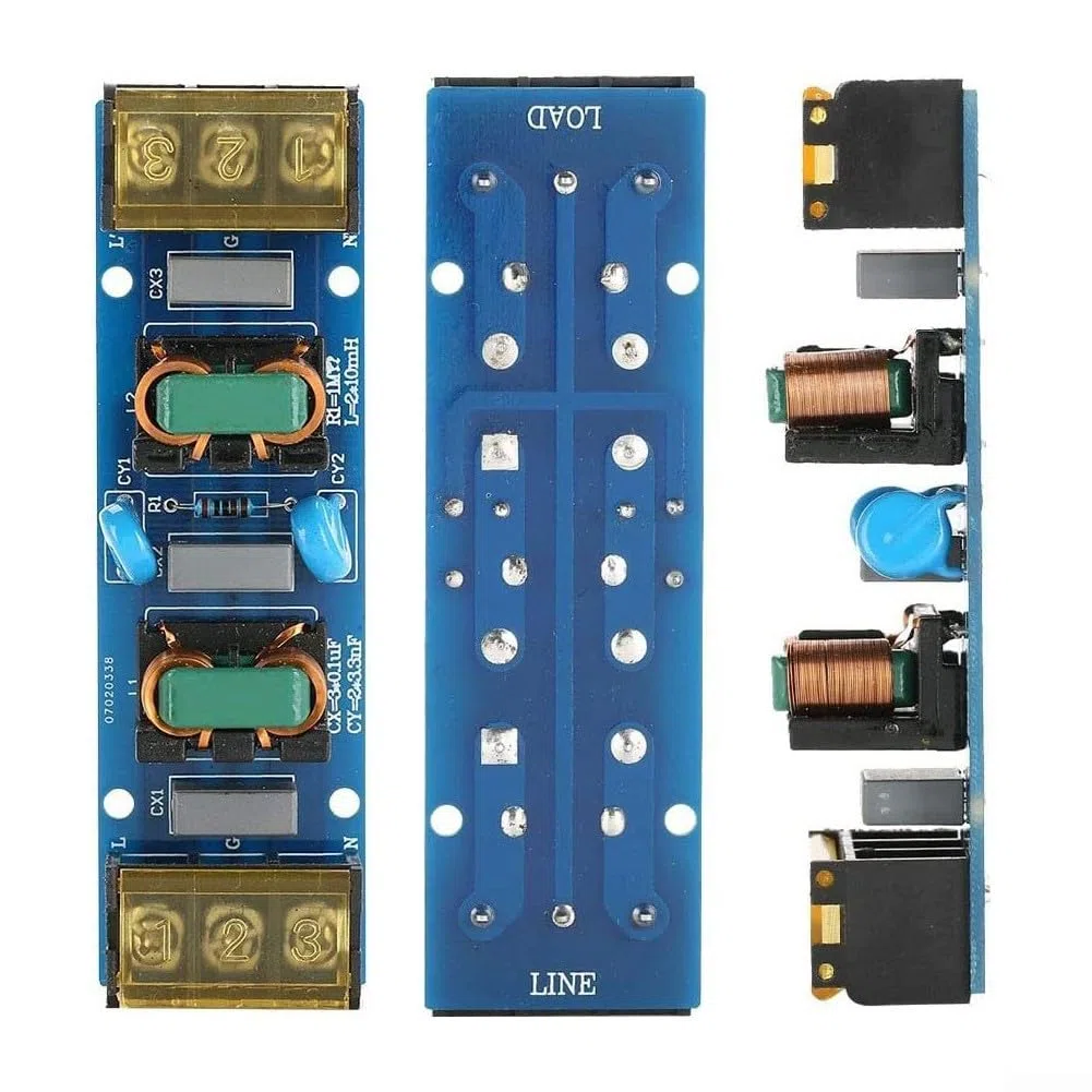 Placa de módulo de filtro 25A-EMI para fuente de alimentación de paso bajo de alta frecuencia, supresión de interferencias de 2 etapas con carcasa de plástico y metal, para UPS y sistemas de