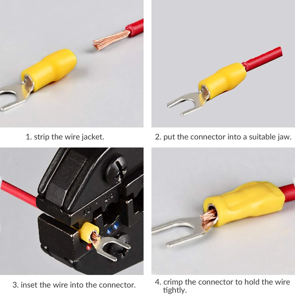280PCS Conjunto de conectores eléctricos con aislamiento,terminales de cable aislados, kit surtido de terminales de crimpado de pala de anillo