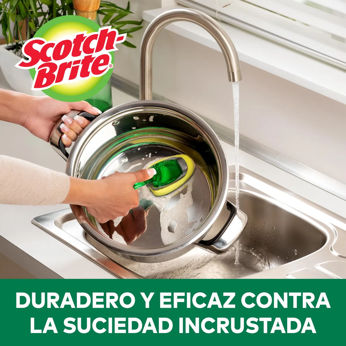 Scotch-Brite Recambios de Estropajo con Mango para tareas difíciles, 24 Unidades - para Limpiar Ollas, Sartenes y Bandejas de Horno
