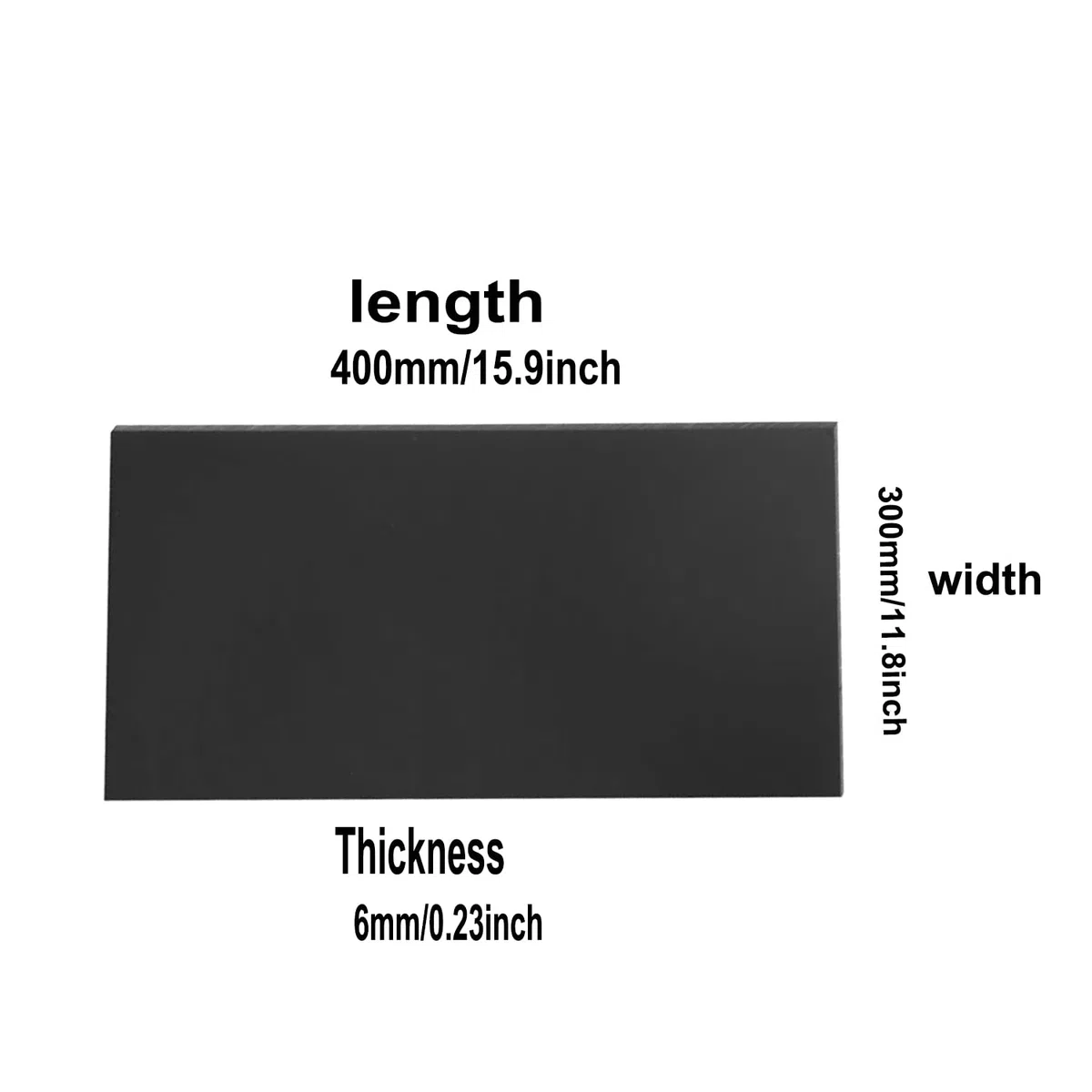 Tablero de resina laminada fenólica de baquelita negra XMRISE 300x400mm apto para instalaciones eléctricas,Negro,6mm (1 pieces)