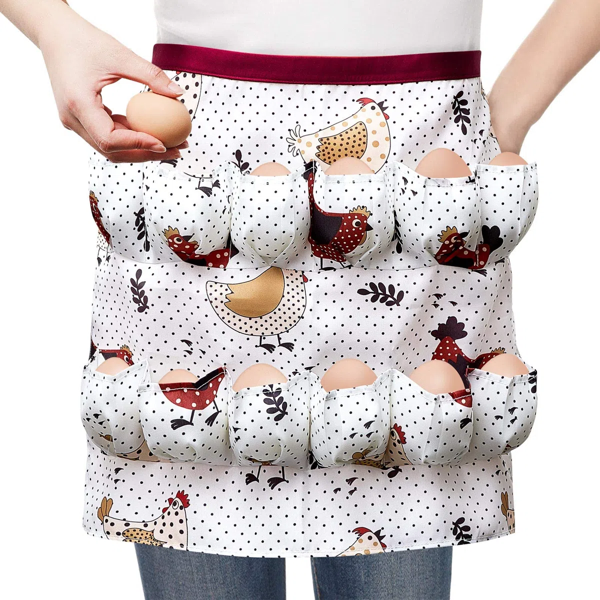 Syhood Delantal de Huevos Delantal de Pollo Regalos de Pascua para Niños Adultos Accesorios de Pollo Decoración de Pascua para Granja Egg Apron