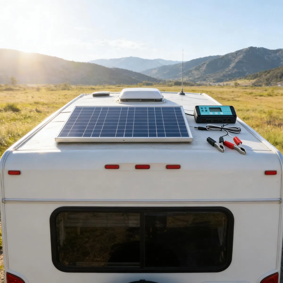 Kit de panel solar de 100 W con controlador para carga de batería de 12 V 24 V, marco de aleación de aluminio, IP67 resistente a la intemperie, para caravanas, barcos, camping