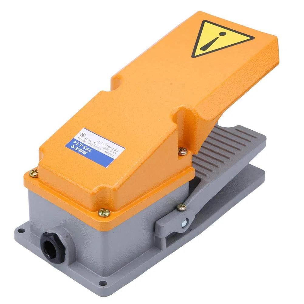 Controlador de pie de carcasa de aluminio industrial interruptor de pedal con contacto instant¨¢neo para equipo de m¨¢quina herramienta