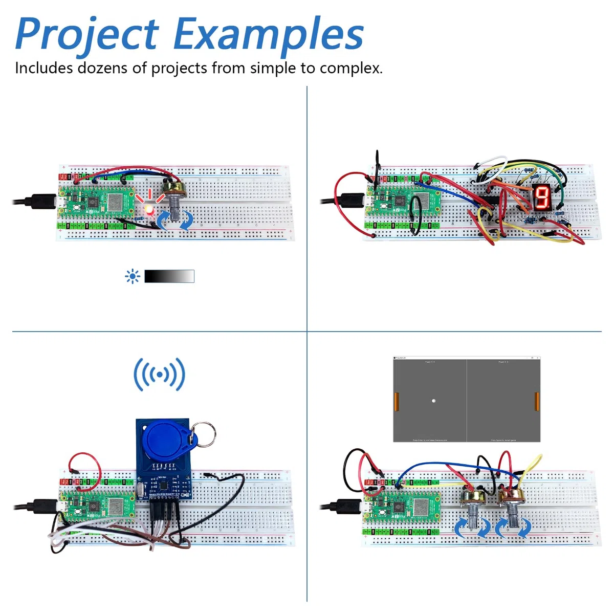 Freenove Ultimate Starter Kit for Raspberry Pi Pico 2 W (Included), Dual Arm Cortex-M33 and Dual Hazard3 RISC-V Microcontroller, 767-Page Detailed Tutorial, 224 Items, 119 Projects, Python C Java Code