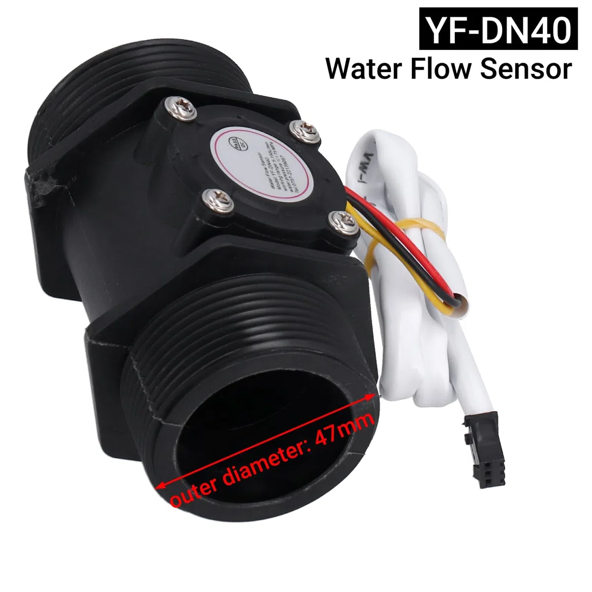 Sensor de Flujo de Agua Medidor de Flujo de Turbina Hall G1.5in YF-DN40 DC 3-24V para Máquinas Expendedoras de Agua Máquinas de Tarjetas de Cré
