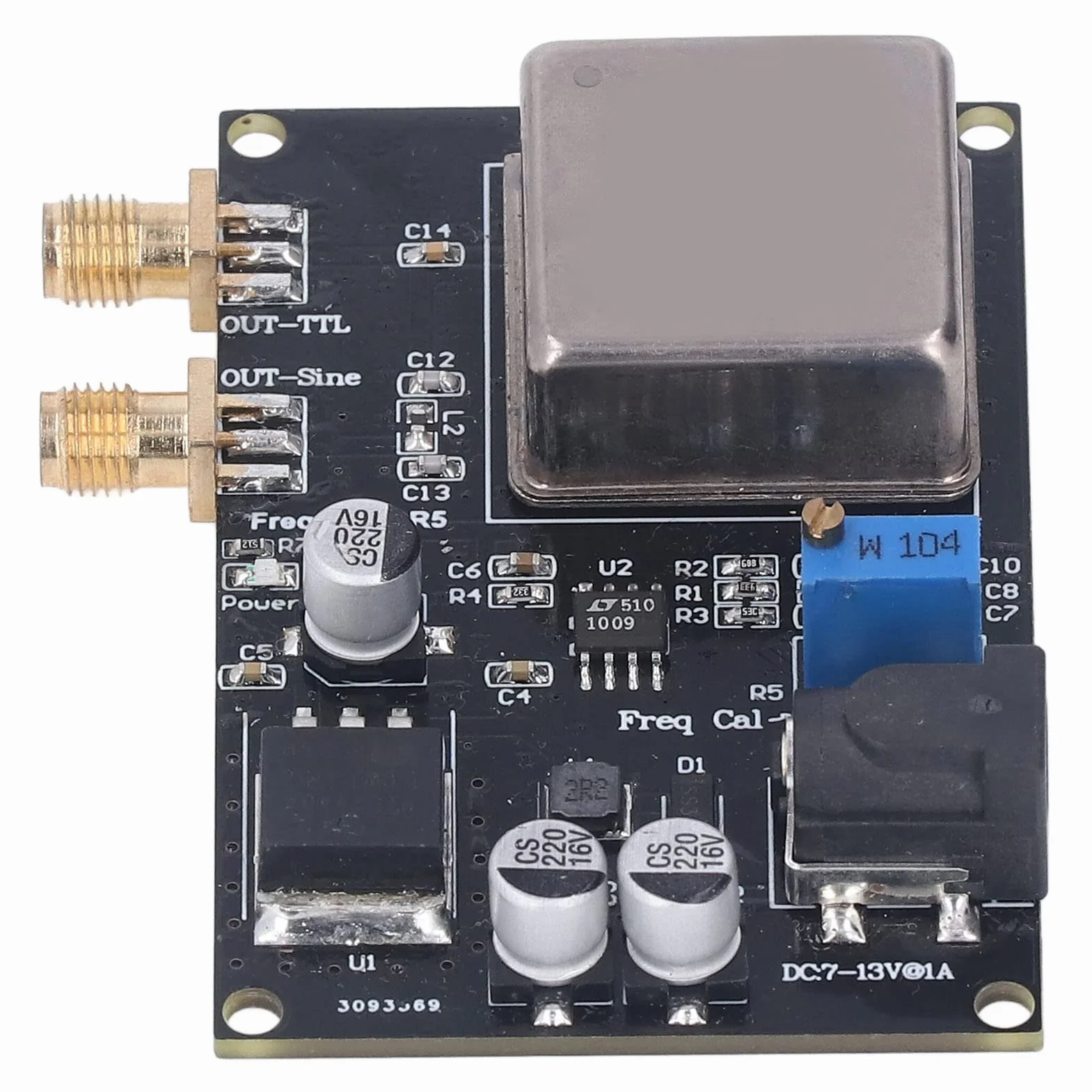 Placa termostática de cuarzo de 10 MHz, ruido de fase extremadamente bajo, módulo de referencia estándar de frecuencia OCXO, multifuncional para sistemas de audio