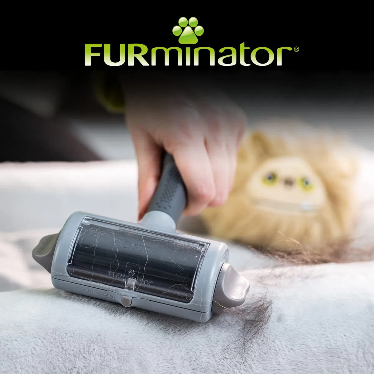 FURminator Herramienta de recogida de pelo, cepillo quitapelusas reutilizable para eliminar pelos sueltos de perros y gatos de ropa, muebles y telas