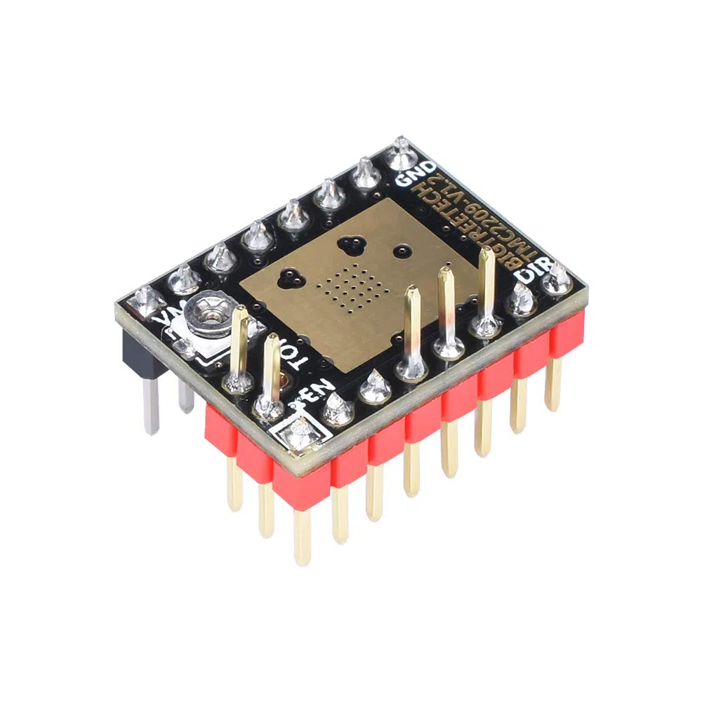 BIQU DIRECT Impresora 3D Pieza Silenciador de barra de control TMC2209 V1.2 Controlador de motor paso a paso con disipador térmico para impresora 3D SKR V1.3 MKS GEN L (paquete de 5 piezas)