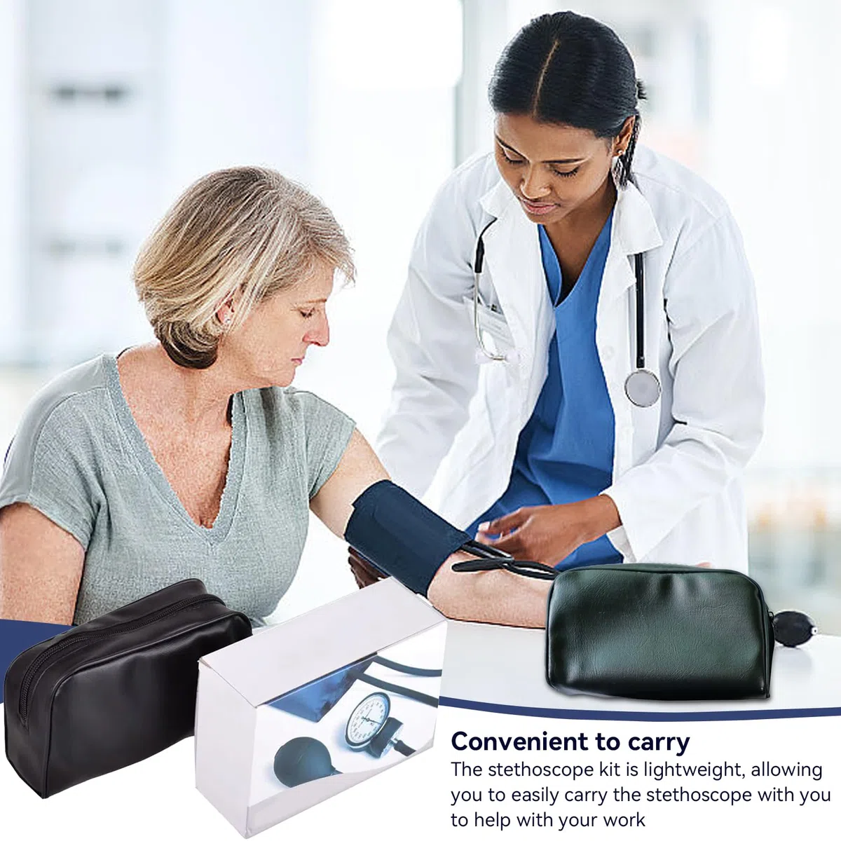 Agatige Kit De Estetoscopio De Presión Arterial Y Sprague, Esfigmomanómetro De Manguito Manual Profesional De Medición Precisa Médica Con Estuche De Transporte Fonendoscopio Para Uso Doméstico