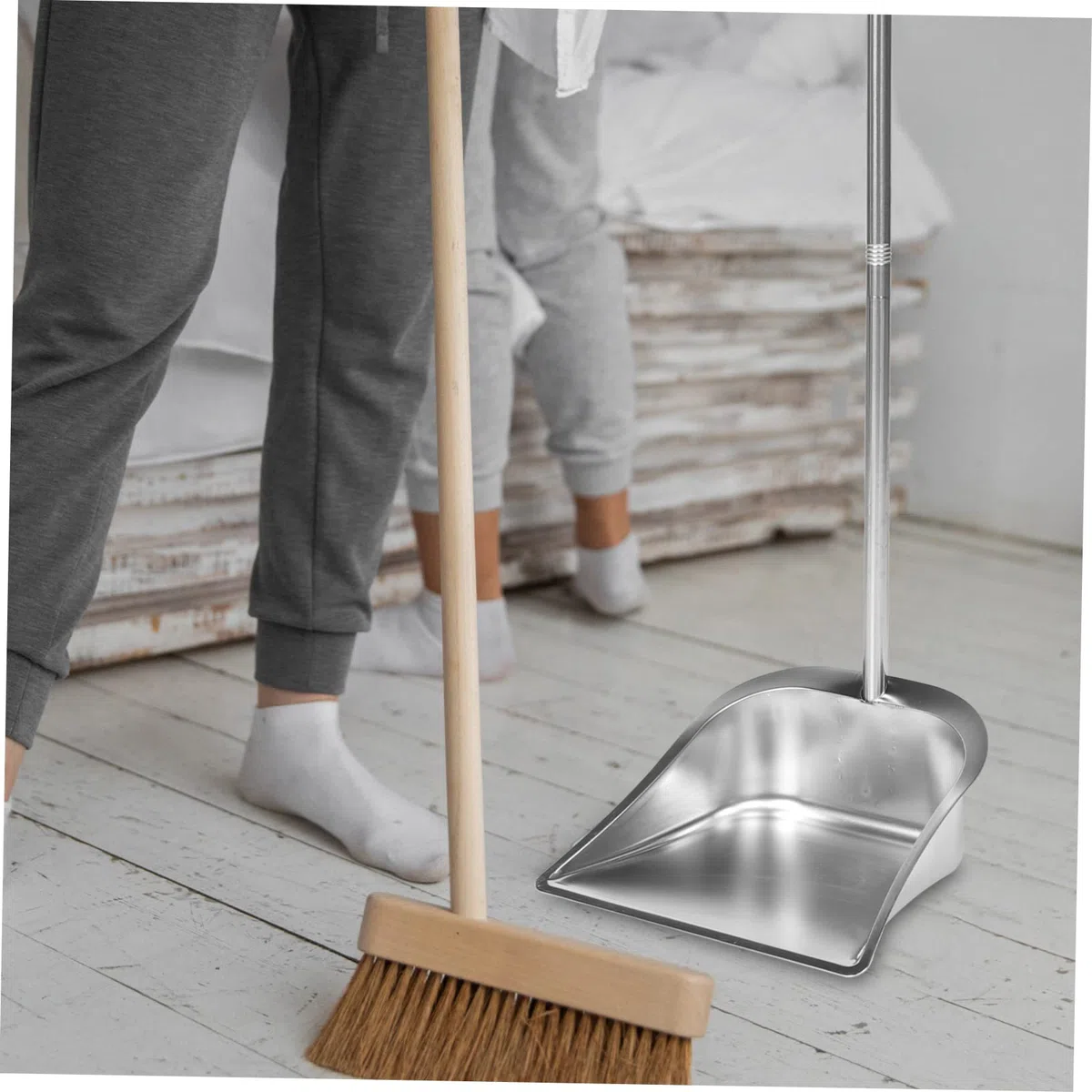 Amosfun Recogedor de Basura Limpieza y Uso Cómodo de Acero Inoxidable con Mango Ergonómico, para Cocina y Bar
