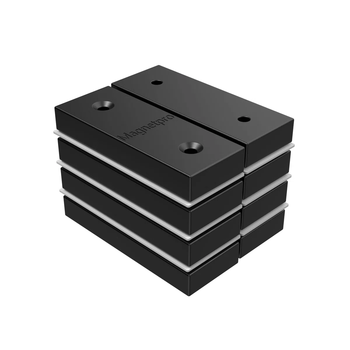 Magnetpro 8 imanes rectangulares revestidos de polipropileno, 10 kg de fuerza, tamaño 50,80 x 19,05 x 7,62 mm, funda de calidad alimentaria, resistente al óxido y al agua, imanes multiusos para uso