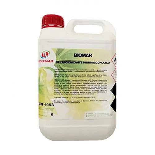 GEL HIGIENIZANTE DE MANOS BIOMAR, antibacterias de secado instantáneo. Envase 5 LITROS