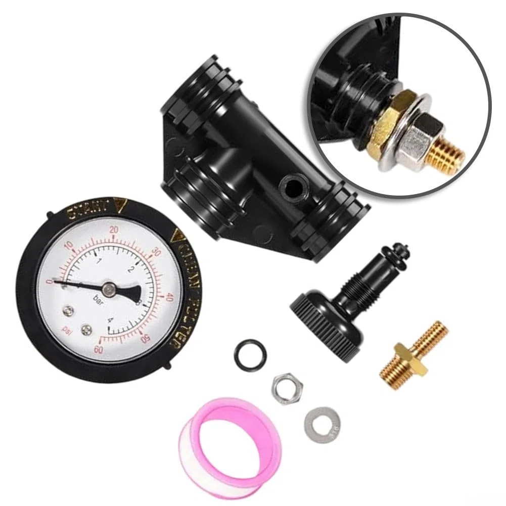 Kit de válvula de alivio de presión de liberación de aire con juntas tóricas, medidor de presión y llave, compatible con Pentair, para filtro de arena Triton II para TR40, TR50, TR60, TR100