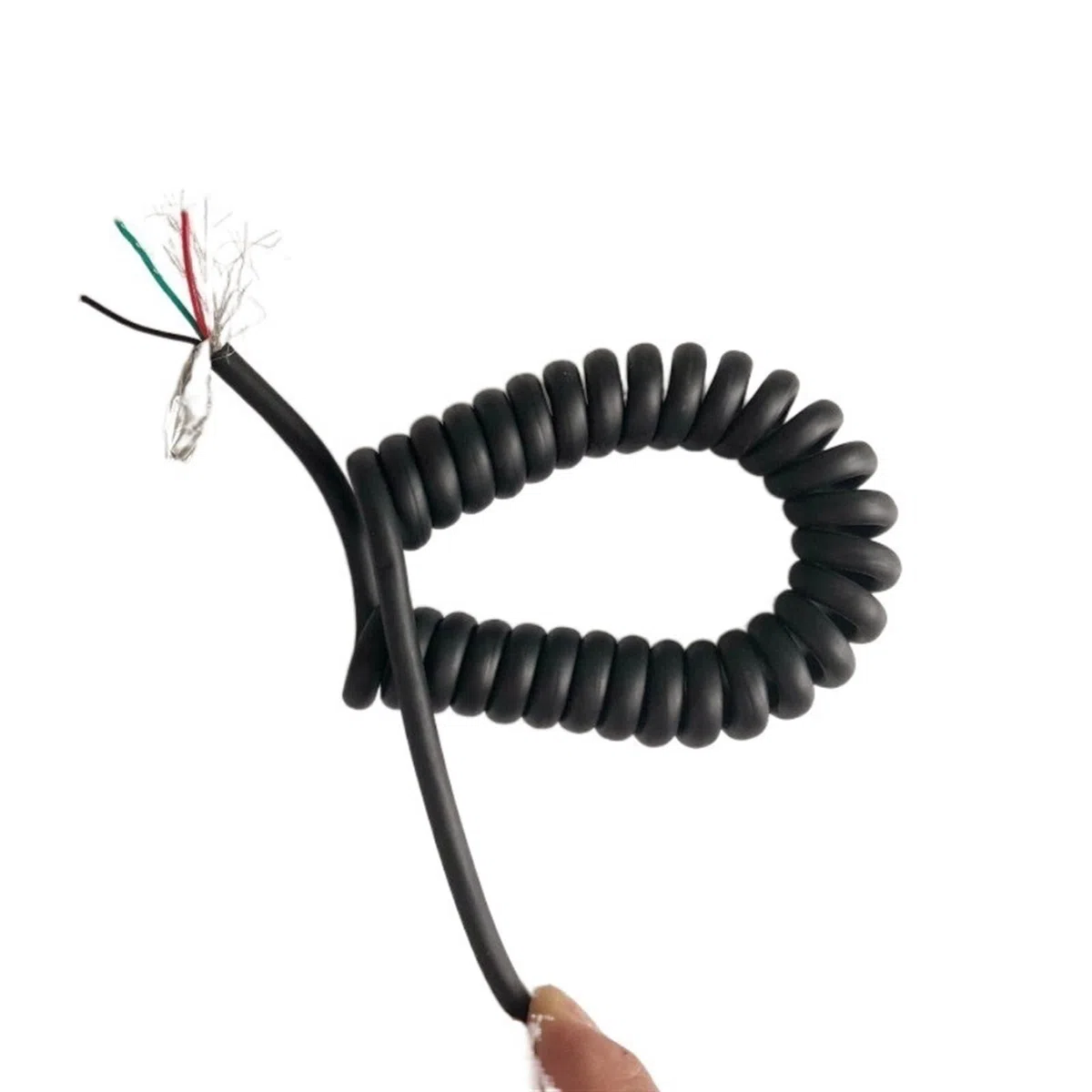 Muelle Espiral Cable blindado telescópico en espiral de 6 núcleos 22AWG, Cable elástico de 1 metro, 10 metros, 12 metros, Cable de resorte de superficie mate Retráctil Bobina (Size : Stretch 2 meter