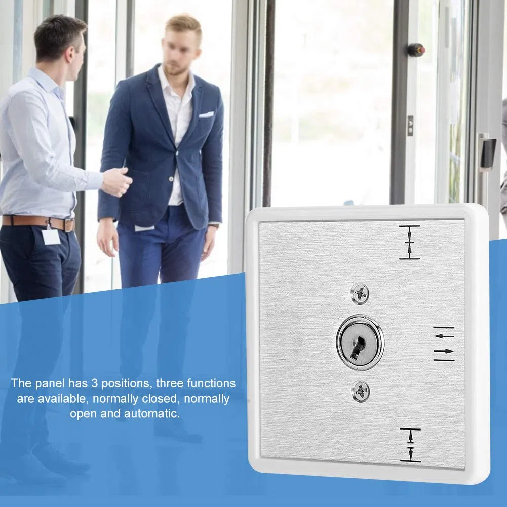 Interruptor de llave de puerta automática, aleación de aluminio Interruptor de cambio de selector de 3 posiciones Puertas corredizas multifunción Sistema de reacción de operación de control de acceso