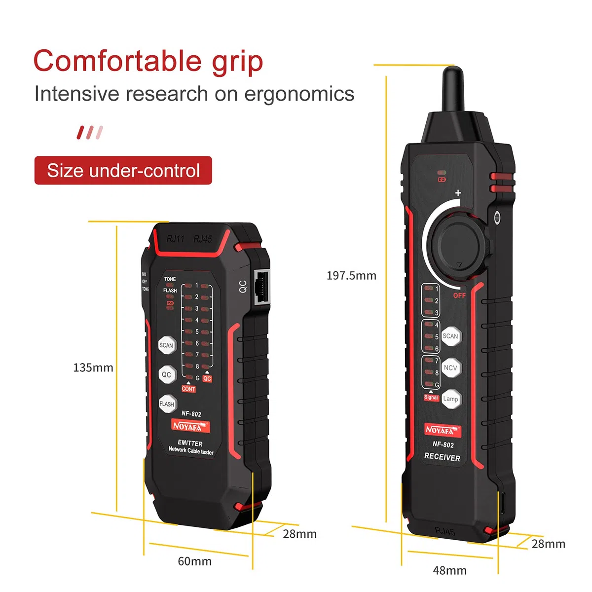 NOYAFA NF-802 Multifunctional Cable Guide Instrument, Network Cable Tester, Multifunctional Anti-Interference Cable Guide Instrument