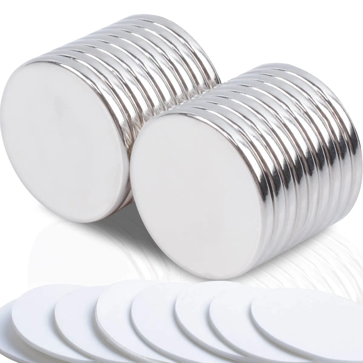 MIN CI Imanes fuertes de neodimio de 20 x 2 mm, 18 unidades, para pizarra magnética, frigorífico, redondos, pequeños, planos