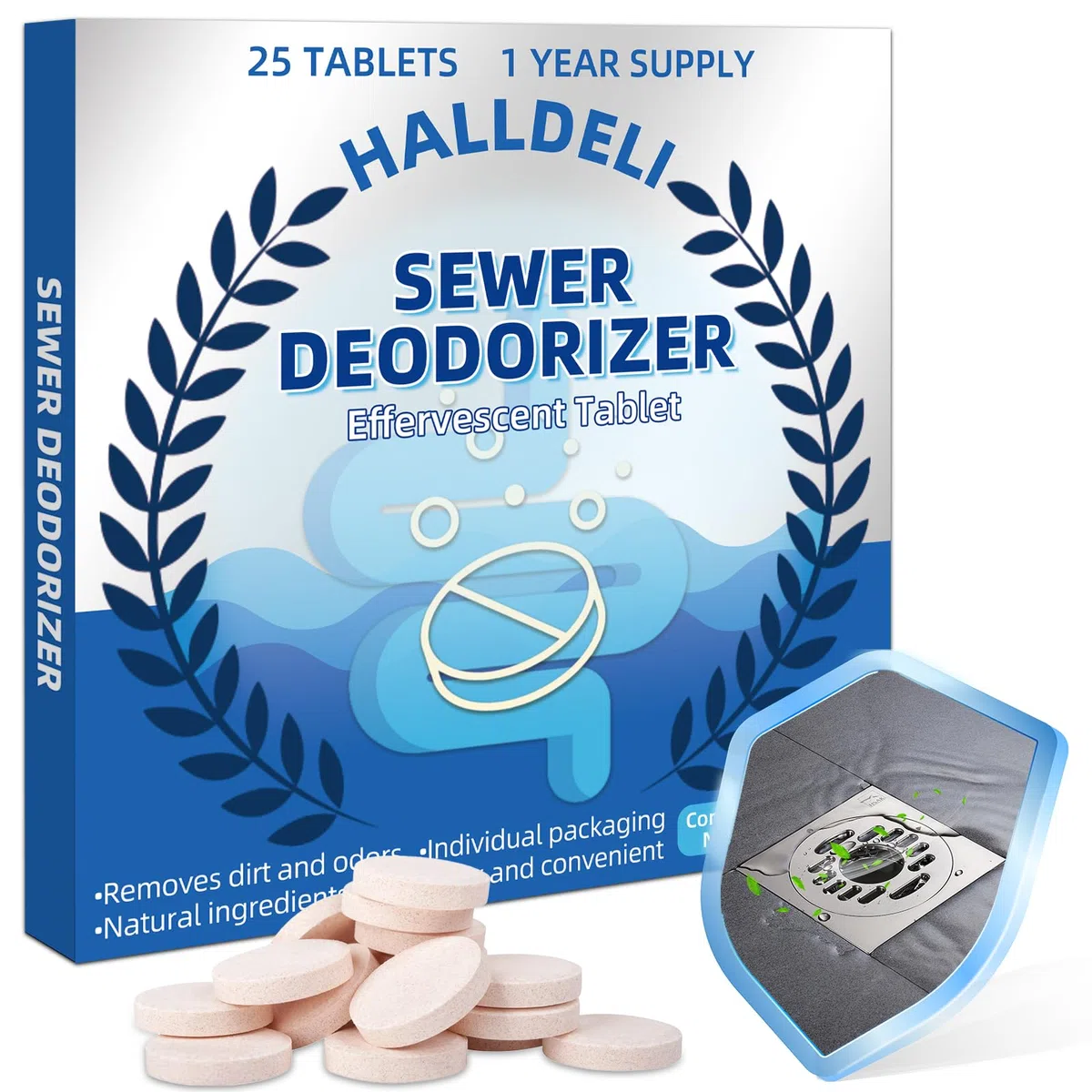 Tabletas desodorantes para alcantarillado, eliminar el olor a alcantarillado en el baño, limpia fosas sépticas y desagües de atascos obstinados, espuma, detergente baño