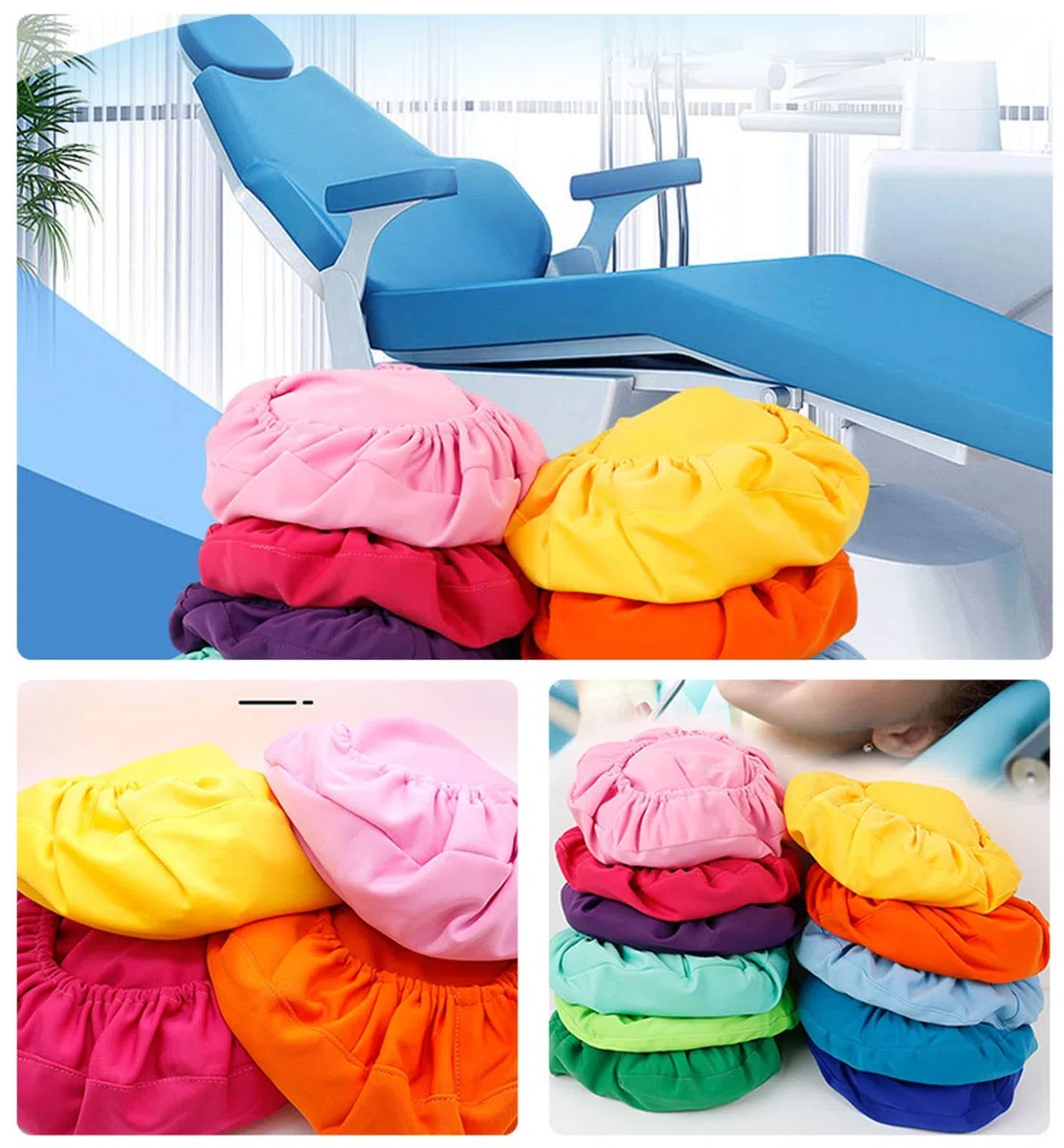 Juego de 4 Fundas para sillón Dental, Muy elásticas, con protección Completa de Seda de Leche, Lavables.(Rose Red)