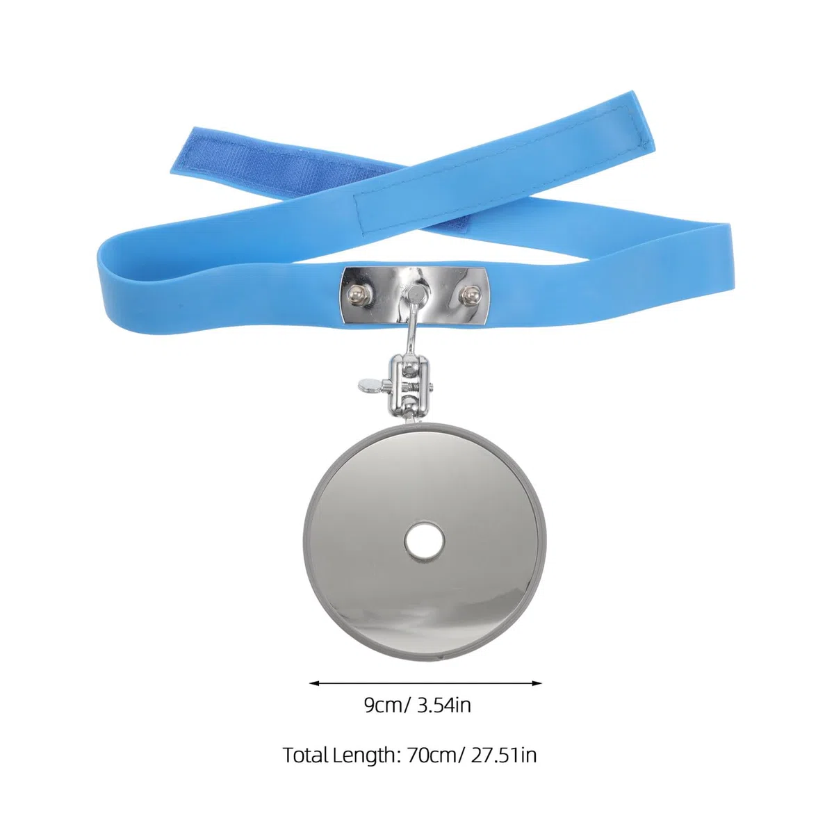 Anneome Espejo Reflector Frontal Médico Banda Ajustable para Cabeza, Acero Inoxidable y Silicona, Ángulo Regulable, Fácil de Limpiar para Uso Clínico y Quirúrgico