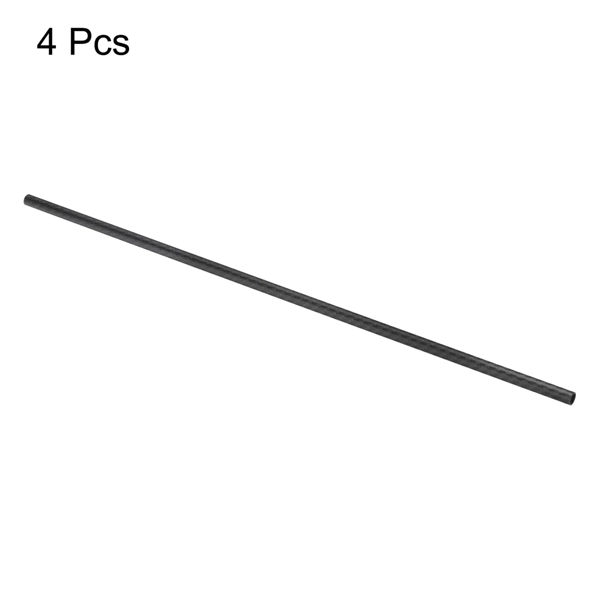 QUARKZMAN 4 Tubos de Fibra de Carbono de 8 x 10 x 500 mm, Superficie Mate, Tubo Redondo de Carbono 3K Enrollado para Aviones RC, Quadcopters, Multicopters