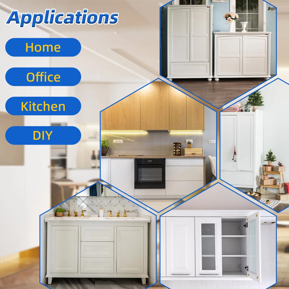 Push to Open Door Opener Push to Open Magnet Jiayi 6 pieces Heavy Duty Cabinet Door Opener Tip On for Doors Fitting Furniture Drawers Push Opener Cabinet Door Opener Magnetic Latch
