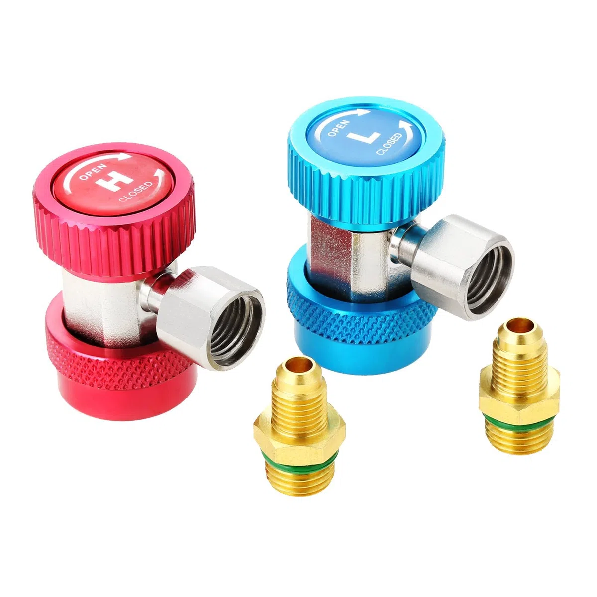 Ajustable R134A Acoplador Rápido Accesorios Alto-Bajo Conector, AC R134A Adaptador, 1/4 pulgadas SAE HVAC Accesorios, HVAC Freón Manómetro Manguera Conector Kit