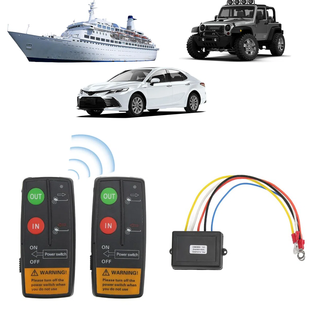 Control Remoto De Cabrestante Inalámbrico, Kit De Controlador De Cabrestante Eléctrico Universal Rango De 75 Pies 12V 24V Alta Sensibilidad Piezas Automotrices Accesorios Para Automóvil ATV Camión